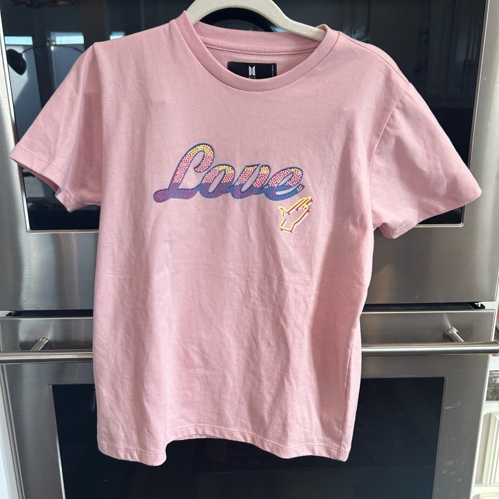 BTS Penshoppe love T-Shirt, size S (has stains but GUC)